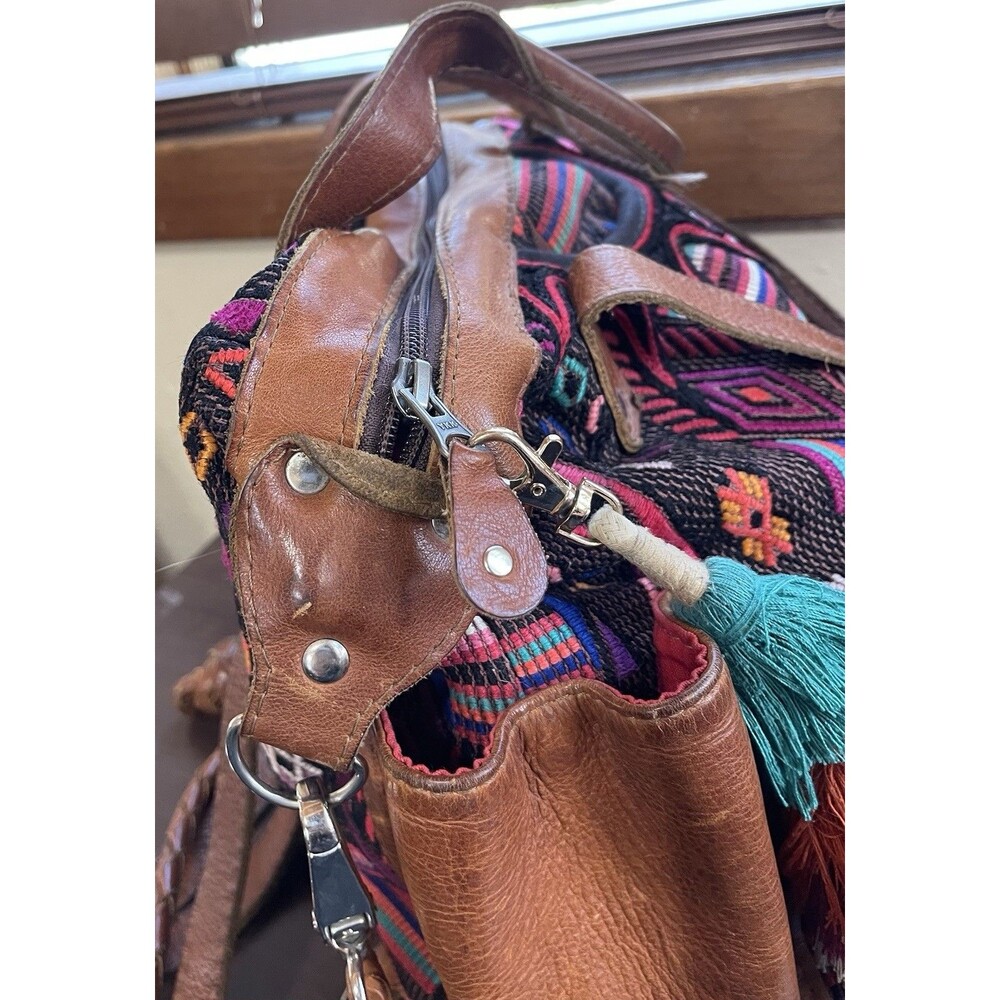 Nena & Co. Small Convertible Day Bag Huipil Leather CDB Boho Multi Backpack EUC - Picture 4 of 8